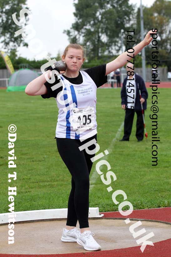 Women and Girls shot putt, 2021 North Eastern Track and Field Champs., Middesbrough. Photo: David T. Hewitson/Sports for All Pics